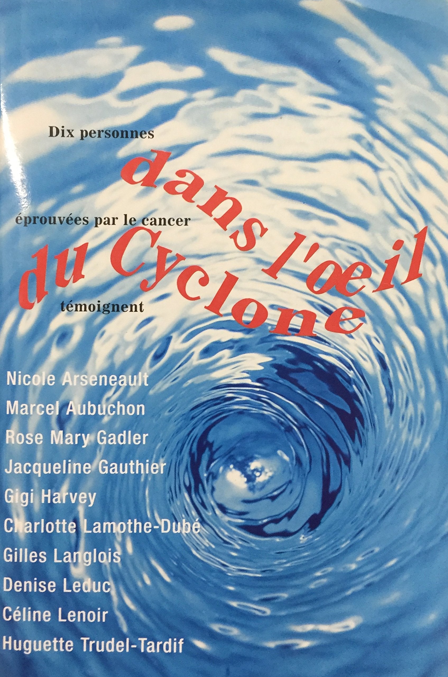 Livre ISBN 289430174X Dans l'oeil du cyclone : Dix personnes éprouvées par le cancer témoignent
