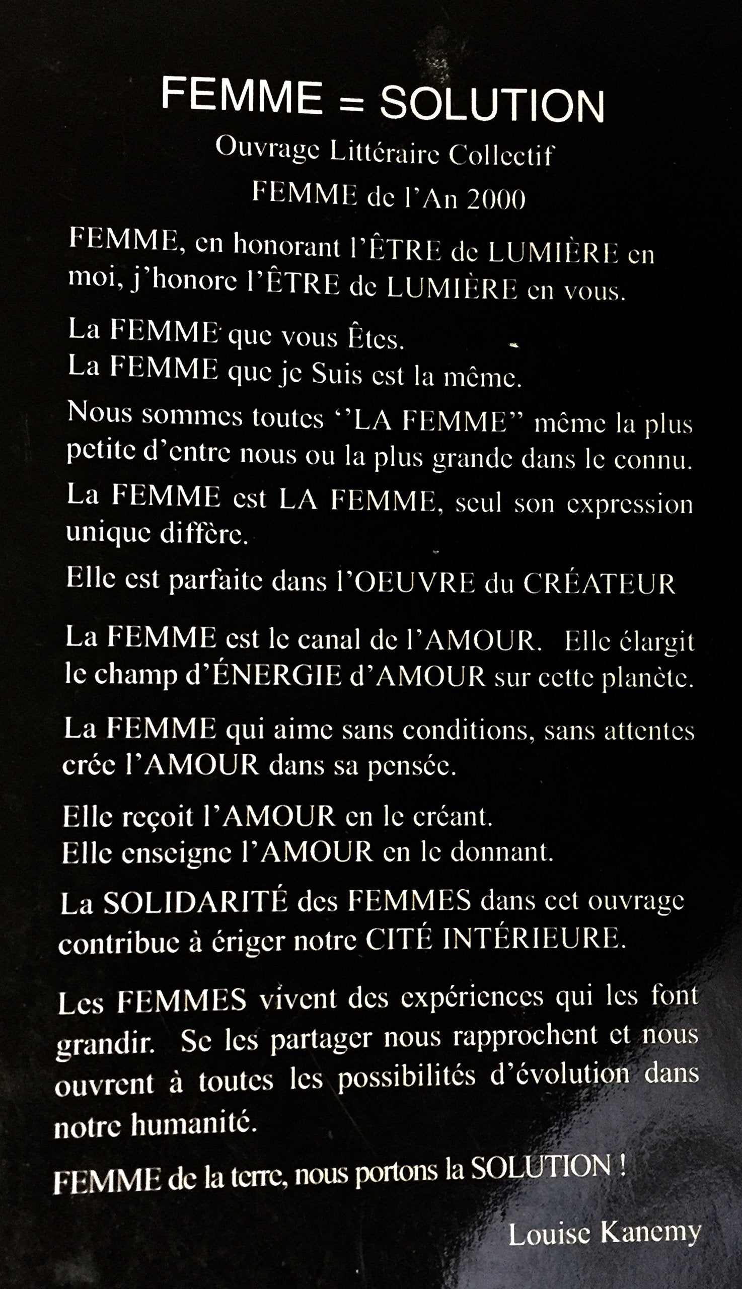 Femme = Solution : ouvrage littéraire collectif