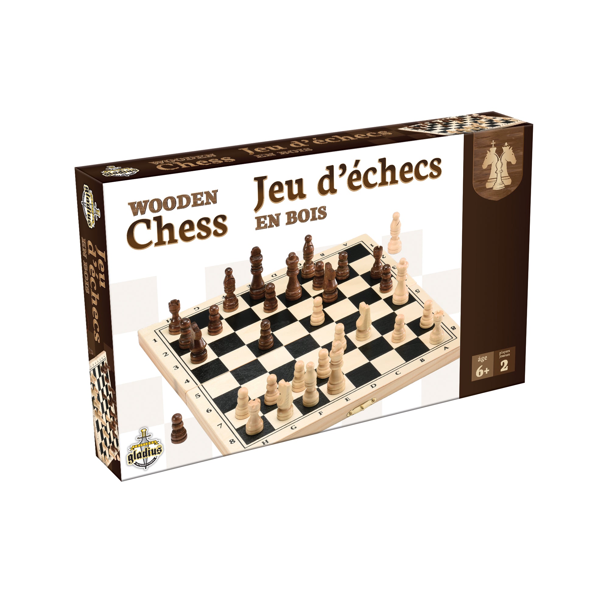 JEUX 620373060618Jeu d'échec en bois (Wooden Chess)