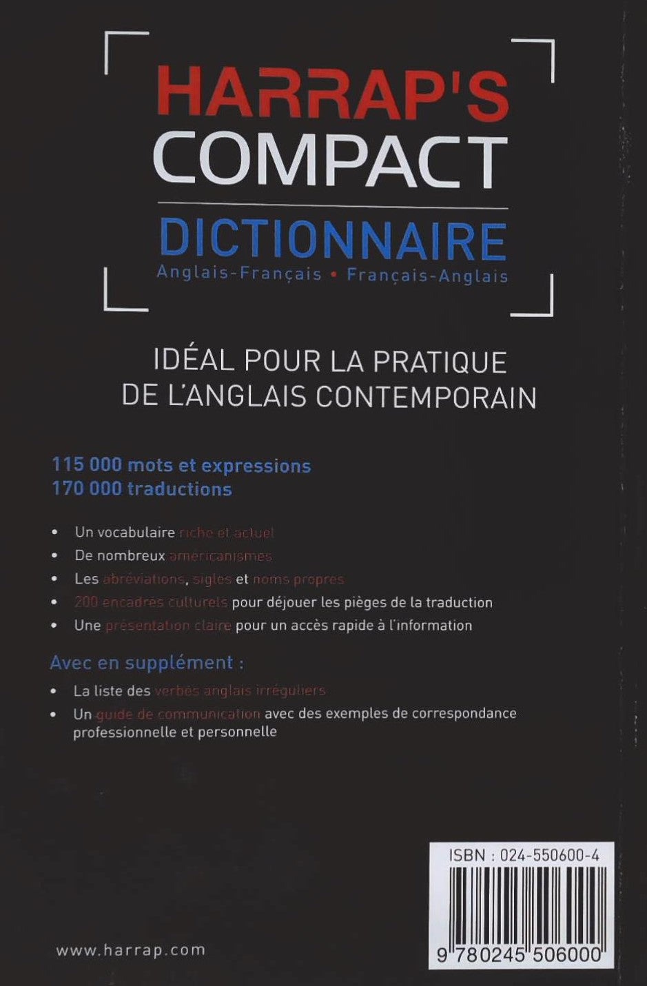 Harrap's Compact Dictionnaire Anglais-Français