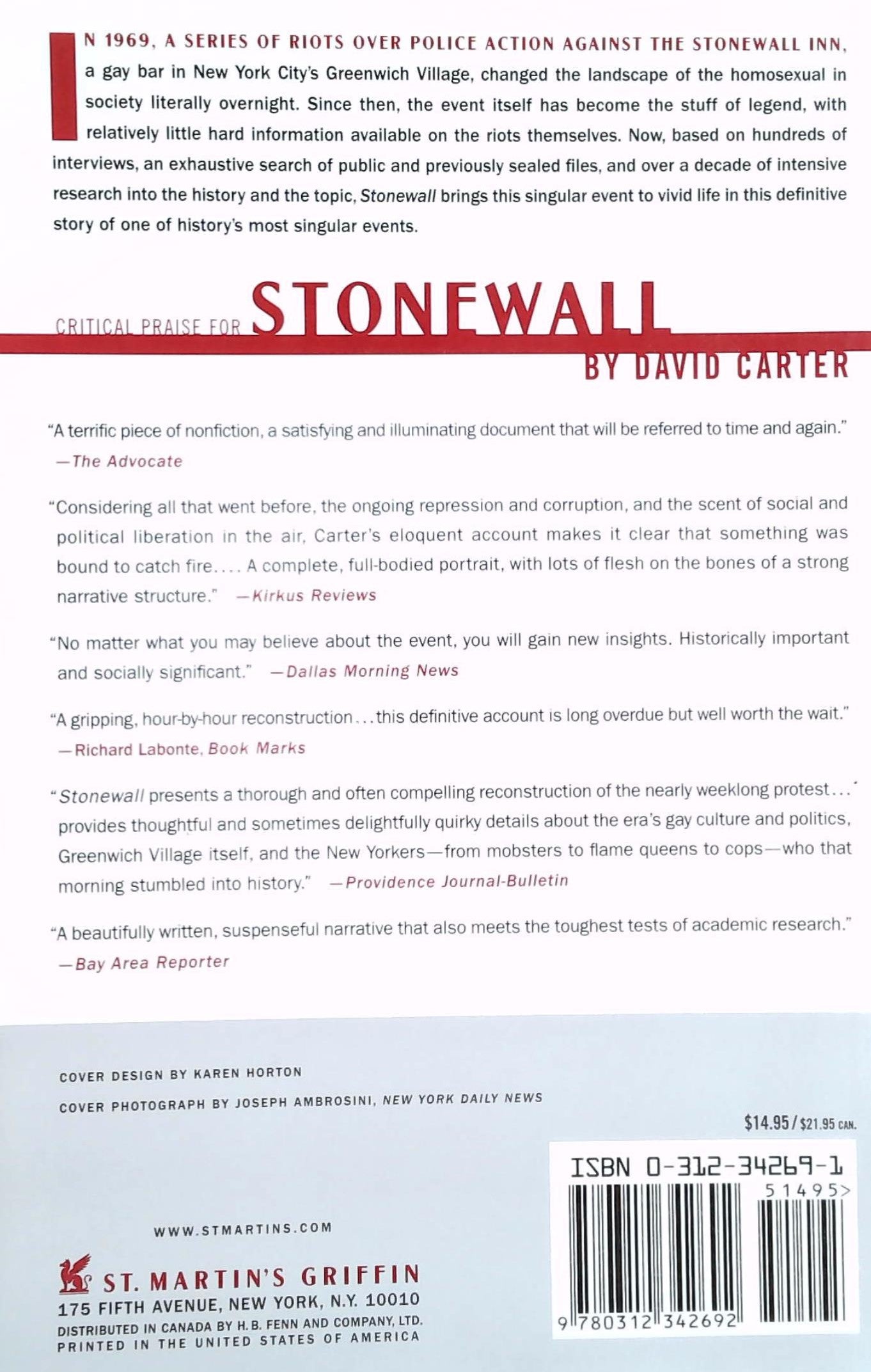 Stonewall : The Riots that Sparked the Gay Revolution (David Carter)