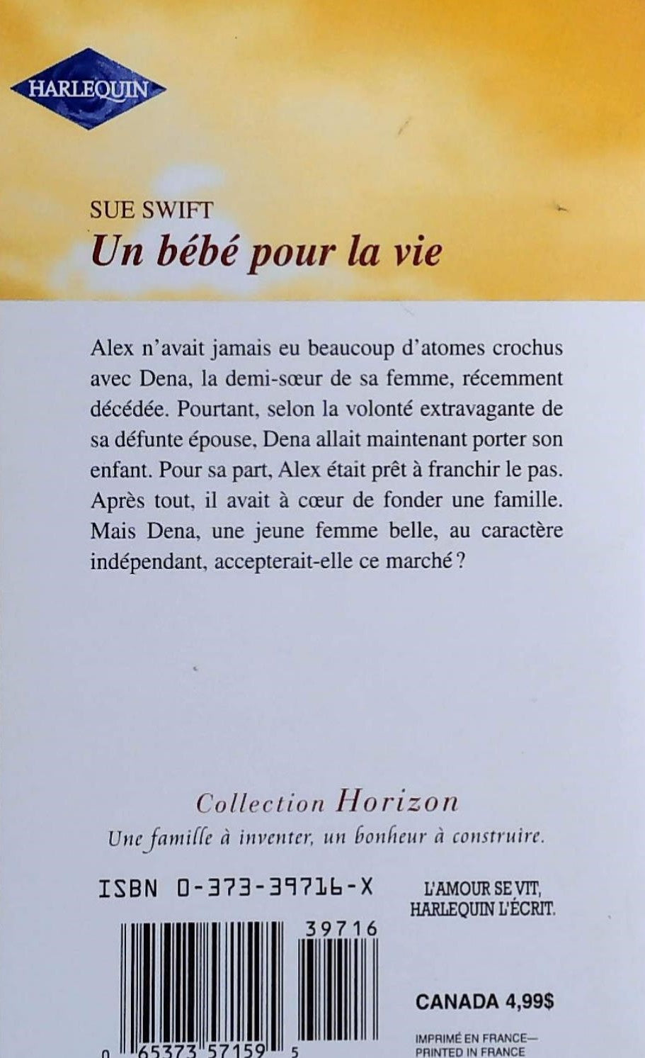 Horizon (Harlequin) # 716 : Un bébé pour la vie (Sue Swift)