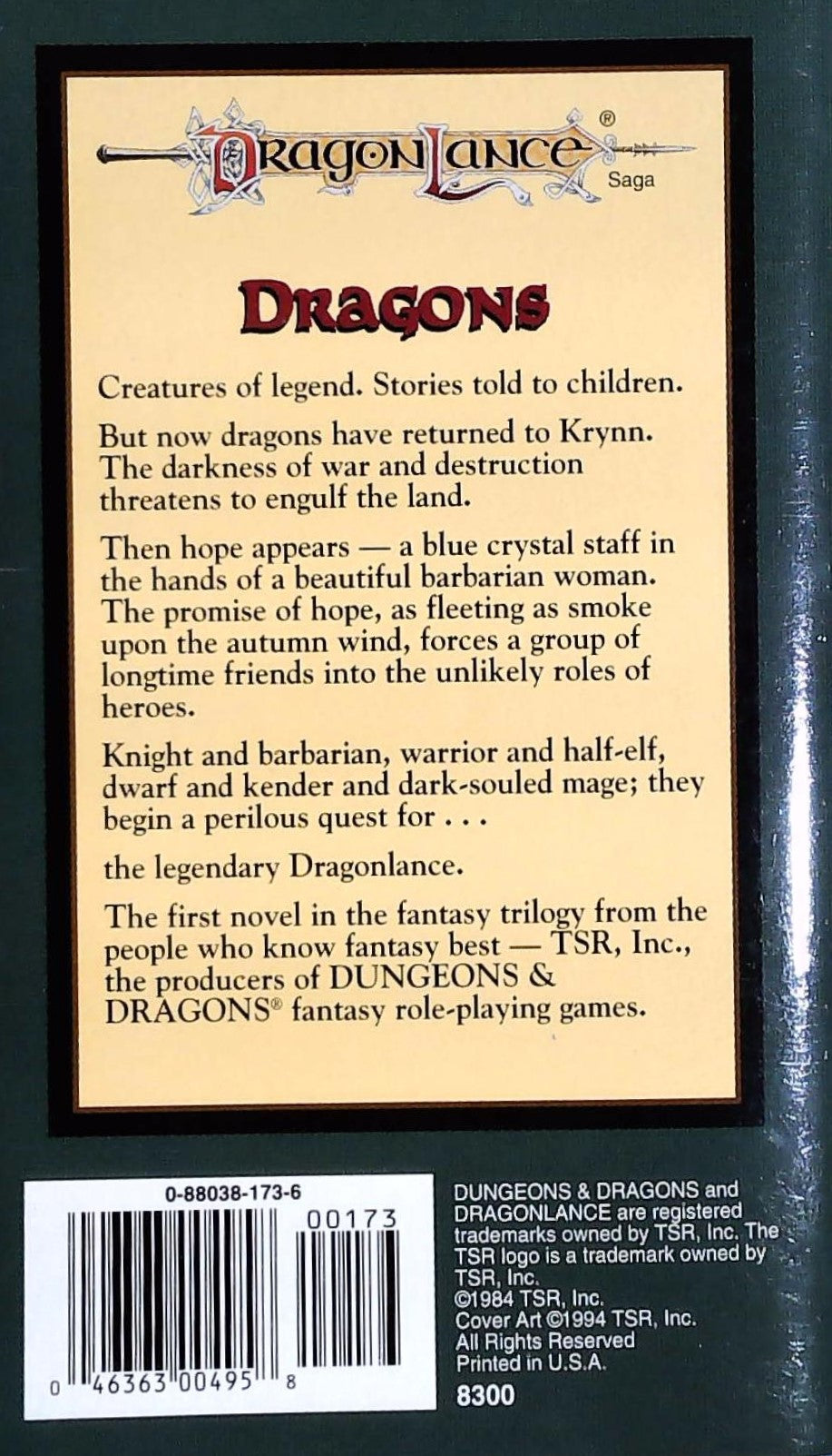DragonLance : Chronicles # 1 : Dragons of Autumn Twilight (Margaret Weis)
