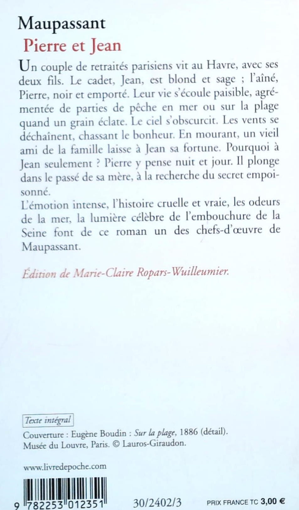 Classiques de poche : Pierre et Jean (Guy de Maupassant)