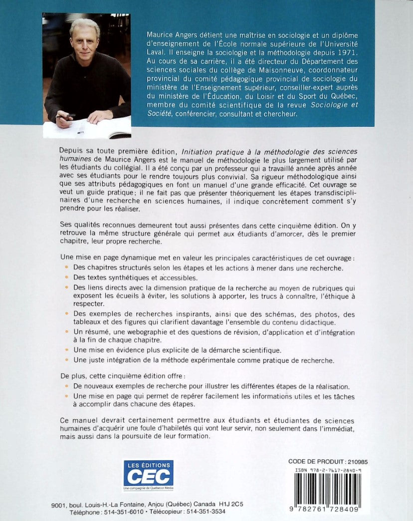 Initiation pratique à la méthodologie des sciences humaines (5e édition) (Maurice Angers)