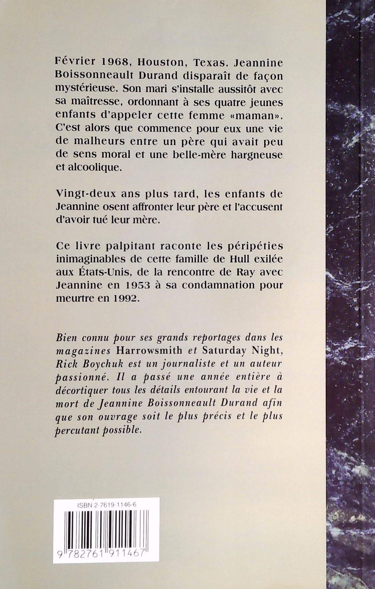 Autopsie d'un meurtre : l'histoire de Jeannine Boissonneault Durand (Rick Boychuk)