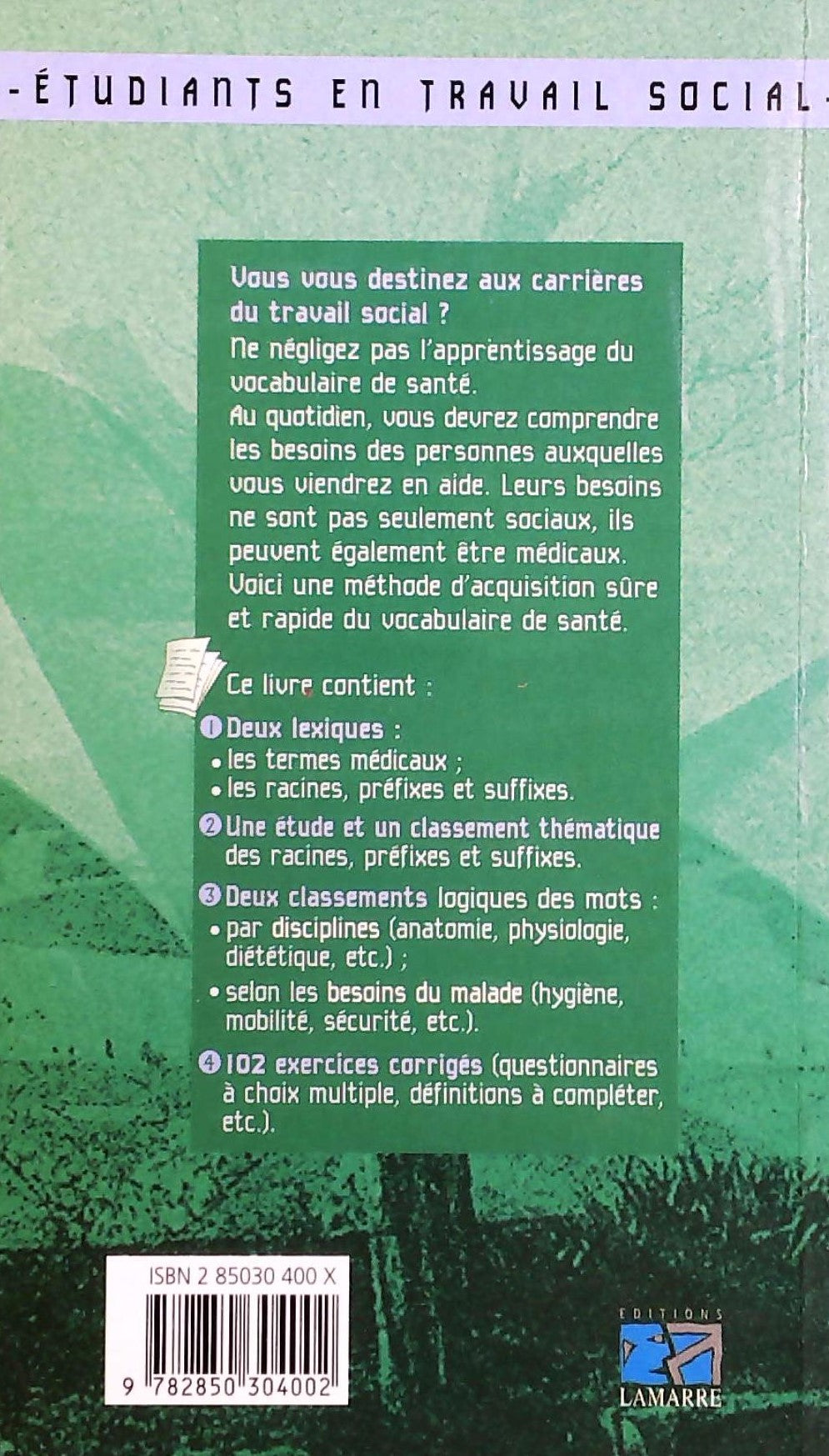 Étudiants en travail social : Méthodologie : Le vocabulaire de santé (A. Gomane)