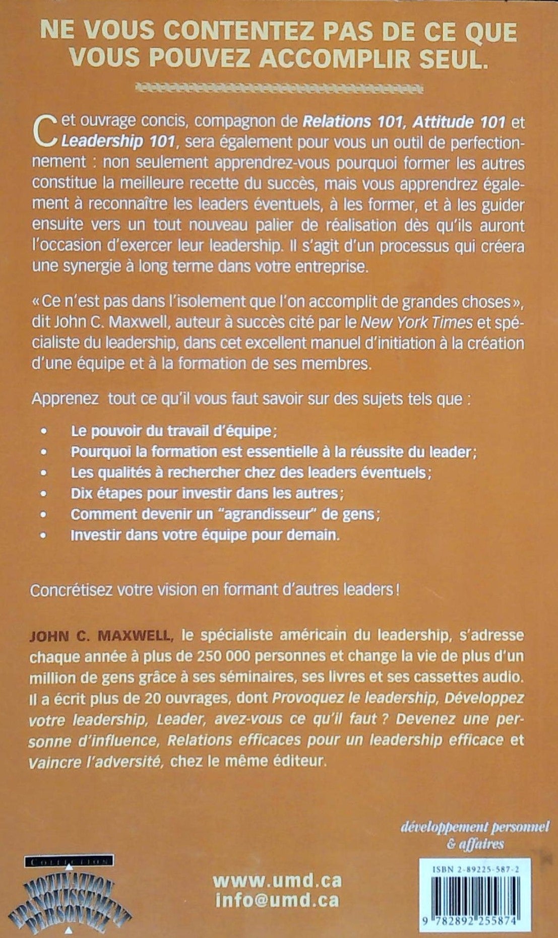 Formation 101 : Principes de bases : Ce que tout leader devrait savoir (John C. Maxwell)