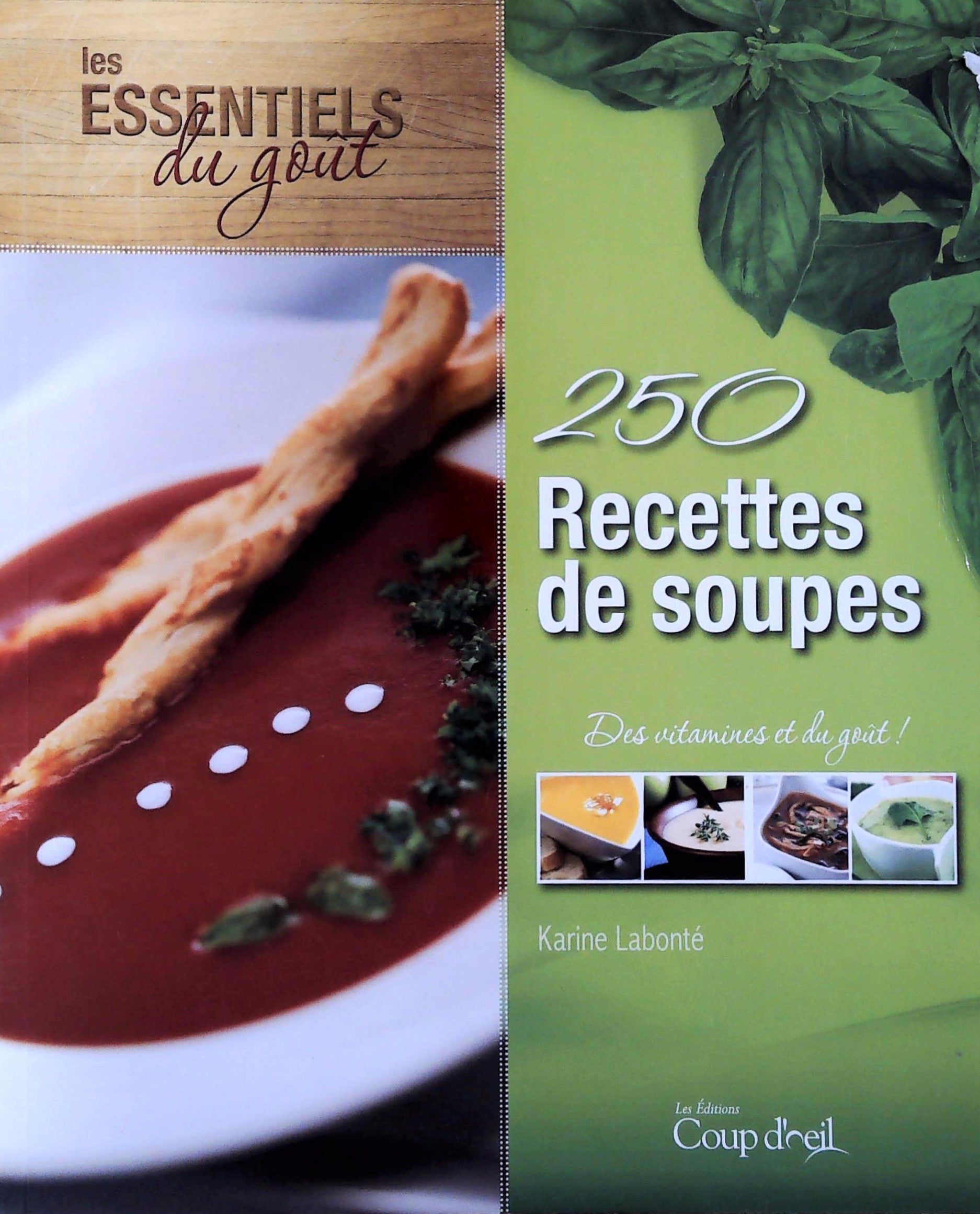 Livre ISBN 2896902899 250 Recettes de soupes : Des vitamines et du goût! (Karine Labonté)